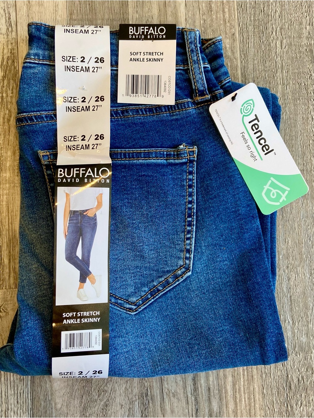 NWT Women's Buffalo David Britton Soft Stretch Skinny Ankle Jeans Size 2 Mid